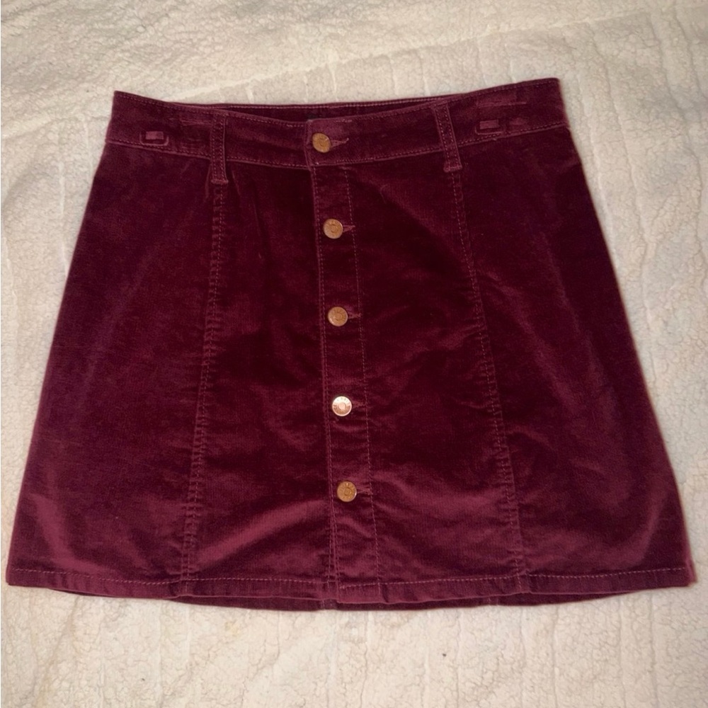 Celebrity Pink Wine Corduroy Mini Skirt